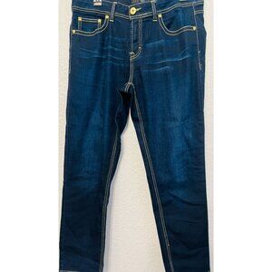 Jordache Ankle Skinny Stretch Jeans Womens Size 14 Dark Wash Denim High Rise